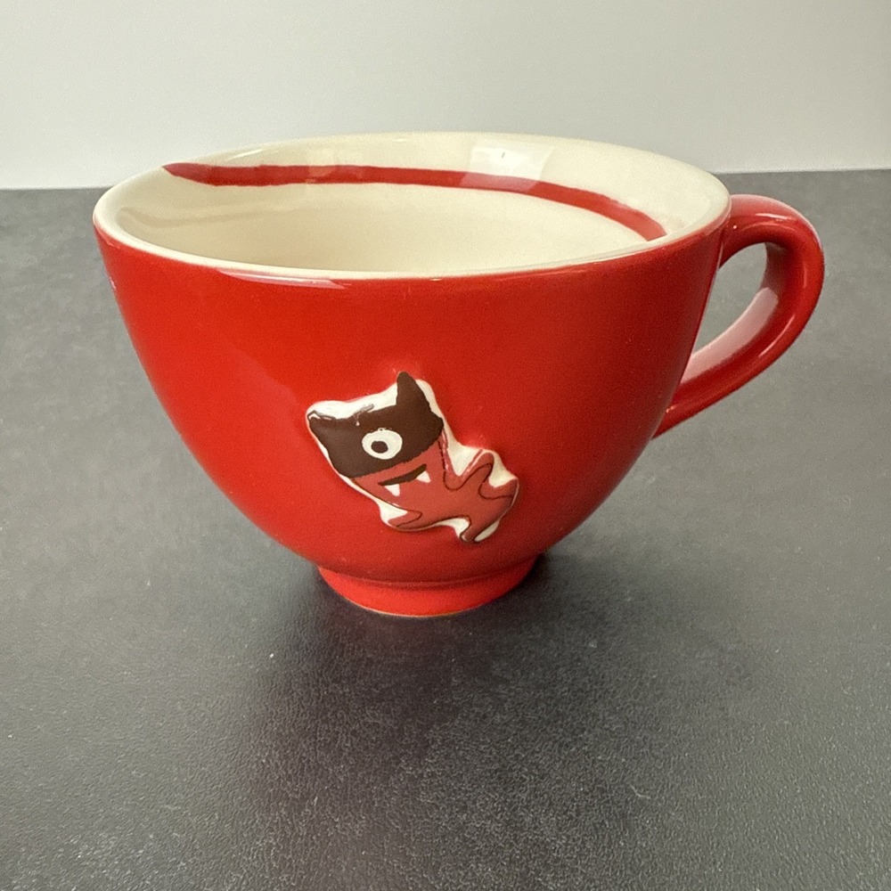 Starbucks 2006‎ Red Boo Ghost Halloween Coffee Cup Mug One Eyed Ghost No Chips